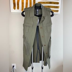 Olivia Palermo Chelsea28 Belted Military Jacket Vest NWT